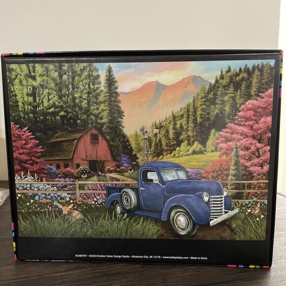 Brother Sister Design Studio 1000 Piece Puzzle 27x39in Vintage Truck Barn Scenic - Picture 3 of 5